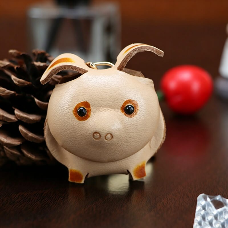 Chinese Zodiac Leather Bag Charm – Babylon Leather - Babylon LeatherBabylon LeatherLLZ34-Pig-Original