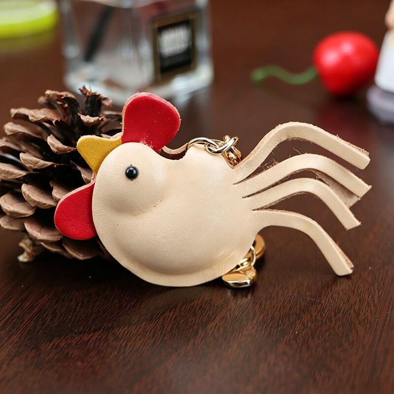 Chinese Zodiac Leather Bag Charm – Babylon Leather - Babylon LeatherBabylon LeatherLLZ34-Rooster-Original