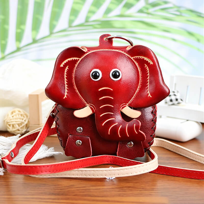 Chinese Zodiac Leather Key Pouch – Babylon Leather - Babylon LeatherBabylon LeatherLLZ28-Elephant 2