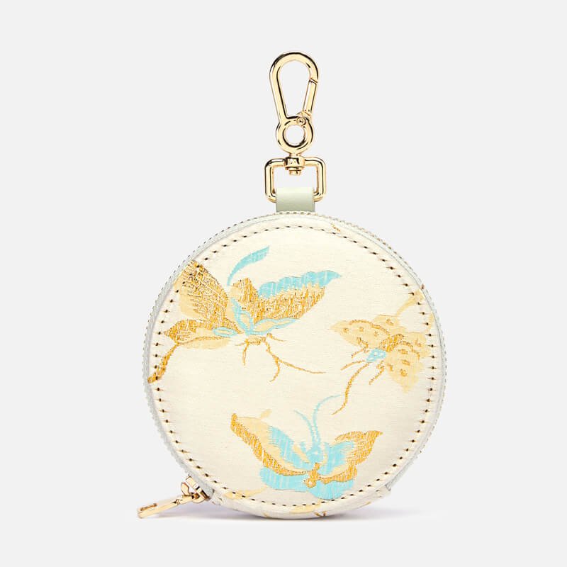 Circle of Light Silk Coin Pouch Clutch – Babylon Leather - Babylon LeatherBabylon LeatherTX199-White1