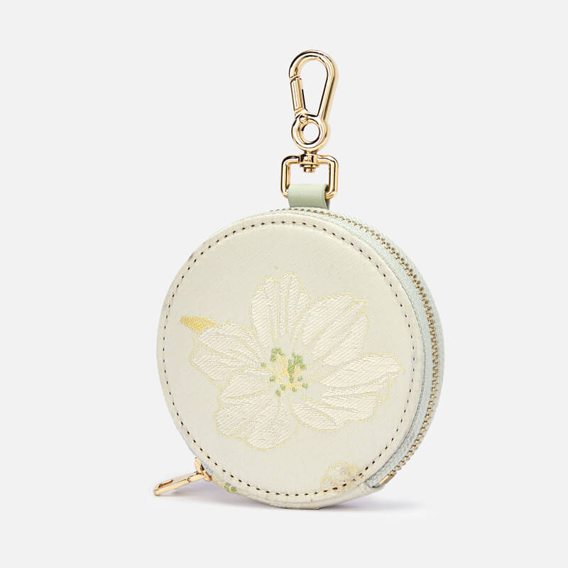 Circle of Light Silk Coin Pouch Clutch – Babylon Leather - Babylon LeatherBabylon LeatherTX199-White2