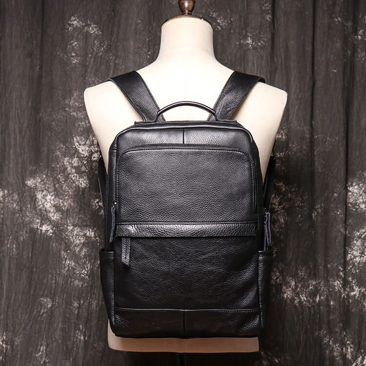 Classic Men’s Business Leather Backpack – Babylon Leather - Babylon LeatherBabylon LeatherLJ018 - Black