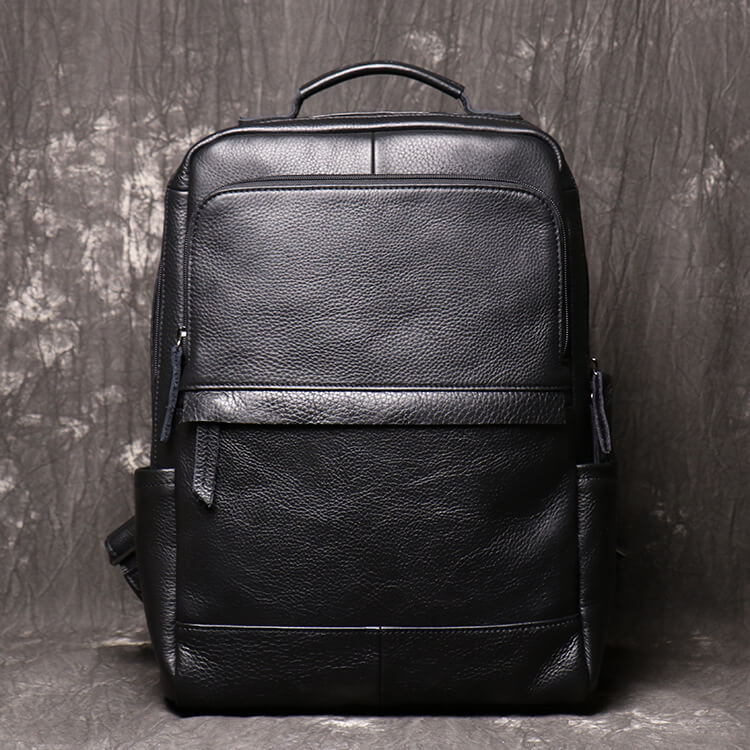 Classic Men’s Business Leather Backpack – Babylon Leather - Babylon LeatherBabylon LeatherLJ018 - Black