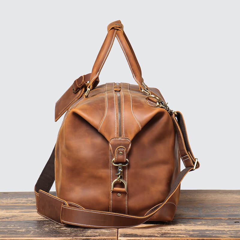 Classic Men’s Leather Holdall Travel Bag – Babylon Leather - Babylon LeatherBabylon LeatherLJ072 - Brown