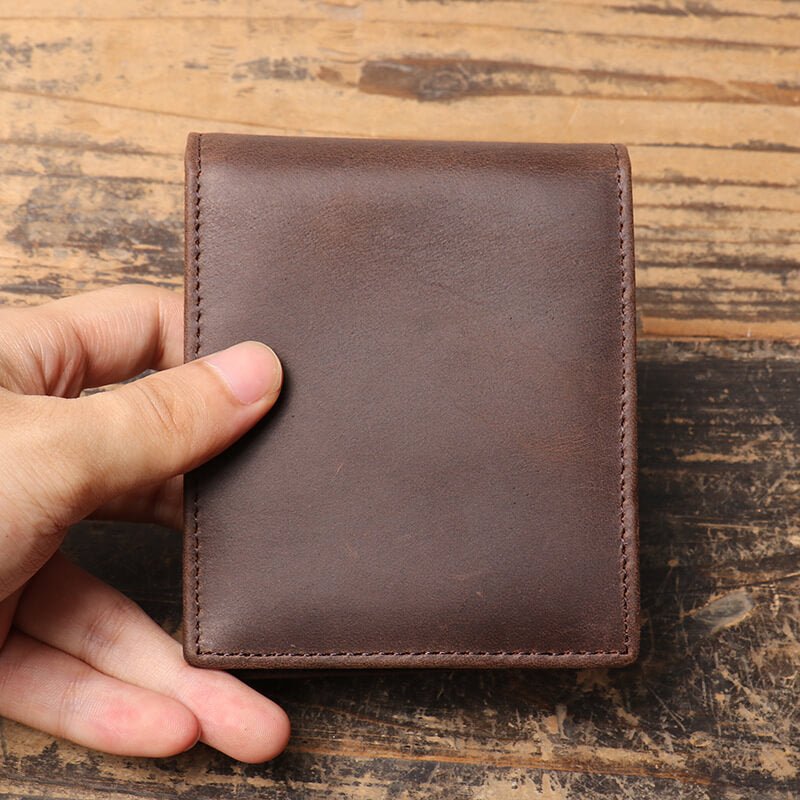 Classic Men’s Top - Grain Leather Bi - Fold Card Wallet – Babylon Leather - Babylon LeatherBabylon LeatherLJ122-Dark Brown