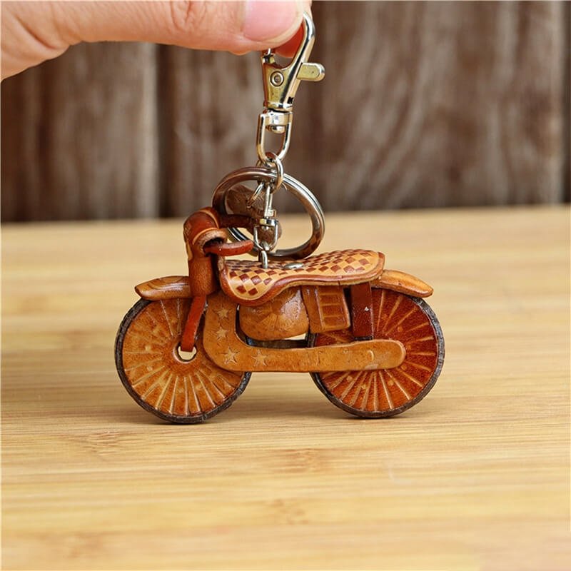 Classic Motorcycle Leather Bag Charm – Babylon Leather - Babylon LeatherBabylon LeatherLLZ115-1-Brown