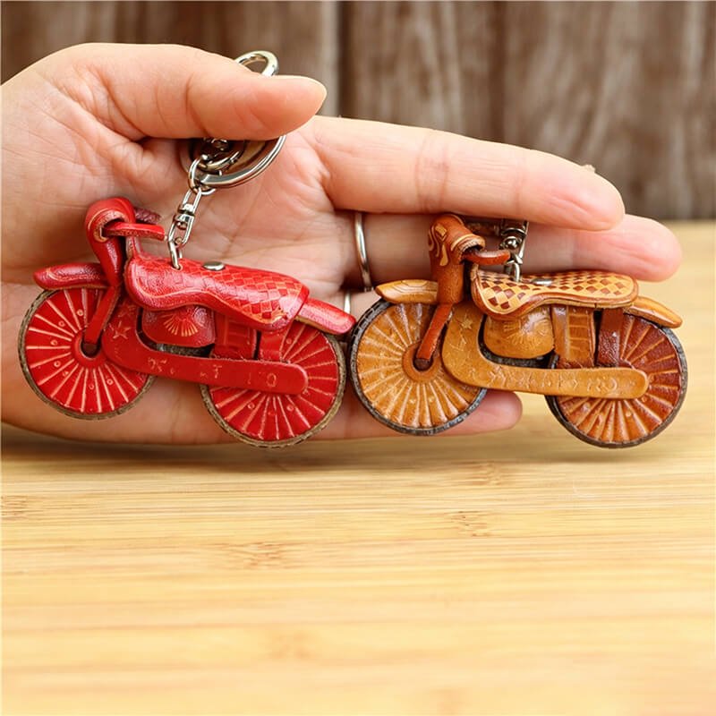 Classic Motorcycle Leather Bag Charm – Babylon Leather - Babylon LeatherBabylon LeatherLLZ115-1-Brown