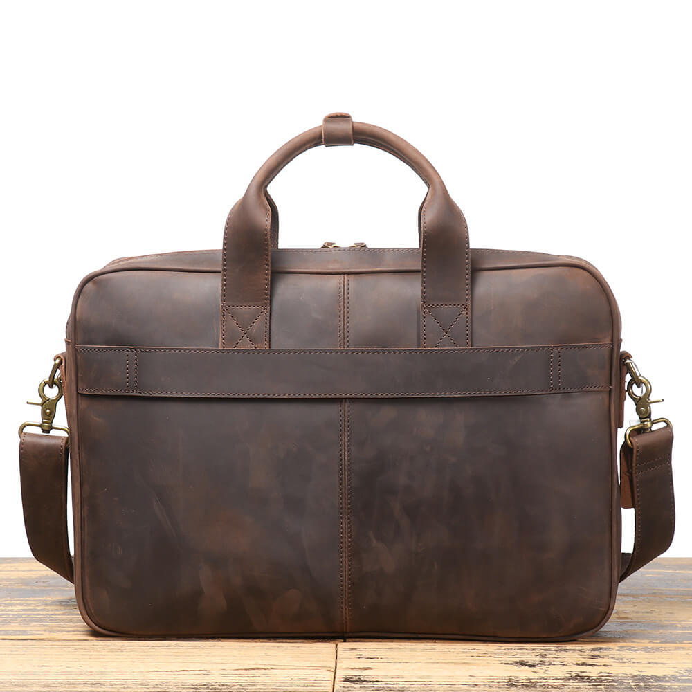 Classic Retro Top Grain Leather Handbag – Babylon Leather - Babylon LeatherBabylon LeatherLJ079 - Dark Brown
