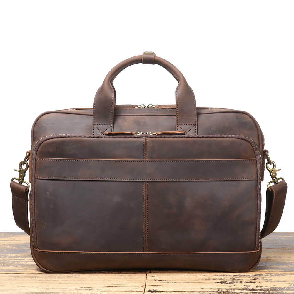 Classic Retro Top Grain Leather Handbag – Babylon Leather - Babylon LeatherBabylon LeatherLJ079 - Dark Brown