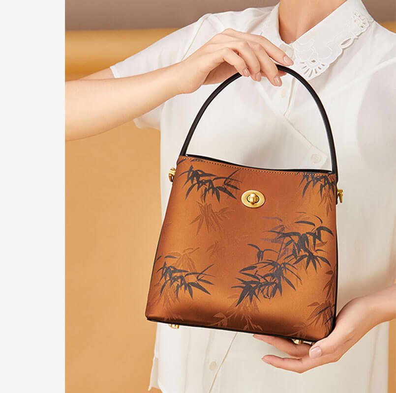 Classic Silk Crossbody Bag with Subtle Sheen – Babylon Leather - Babylon LeatherBabylon LeatherTX037-Brown