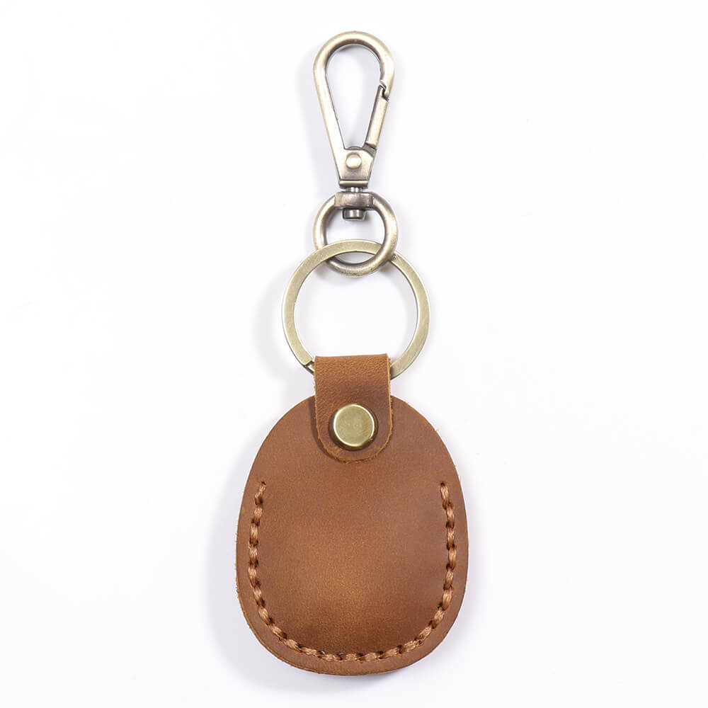 Classic Top - Grain Leather AirTag Keychain Holder with Metal Clasp – Babylon Leather - Babylon LeatherBabylon LeatherLJ139-Brown