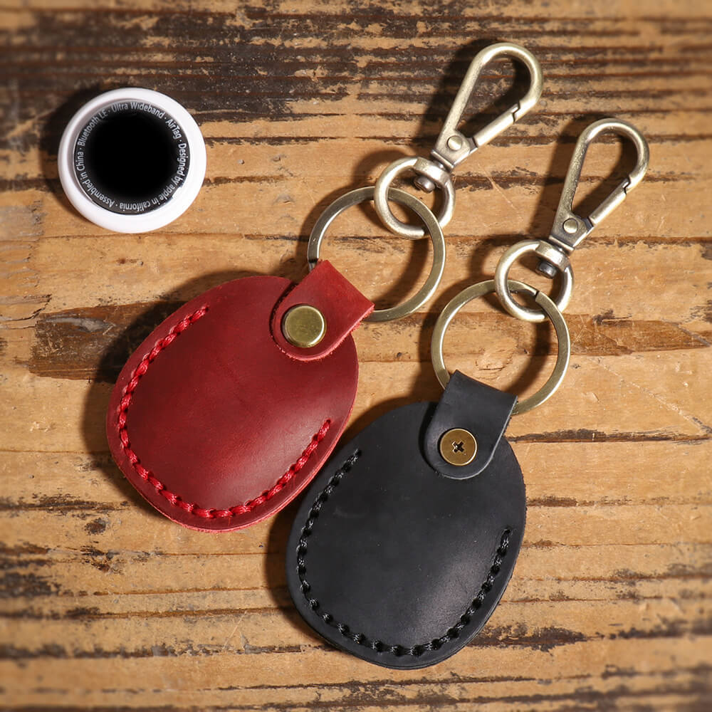 Classic Top - Grain Leather AirTag Keychain Holder with Metal Clasp – Babylon Leather - Babylon LeatherBabylon LeatherLJ139-Brown