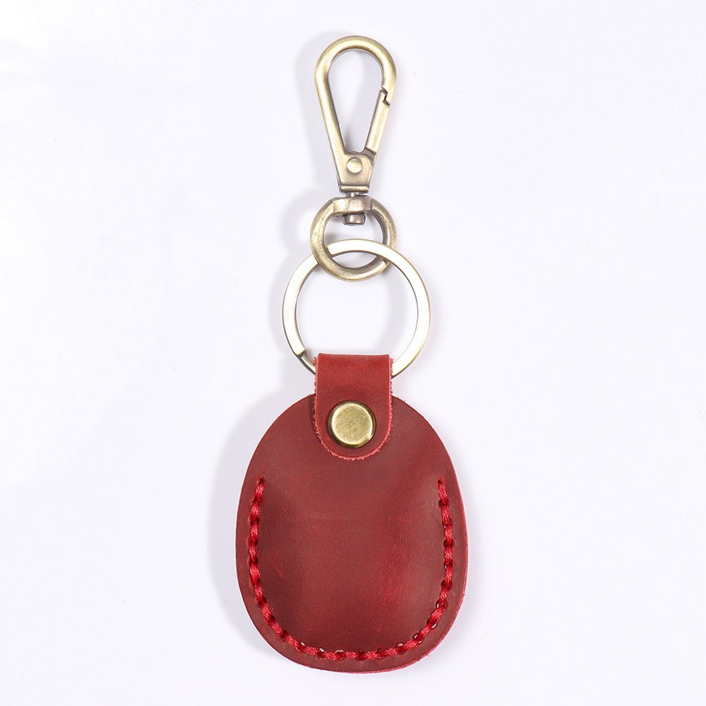 Classic Top - Grain Leather AirTag Keychain Holder with Metal Clasp – Babylon Leather - Babylon LeatherBabylon LeatherLJ139-Red