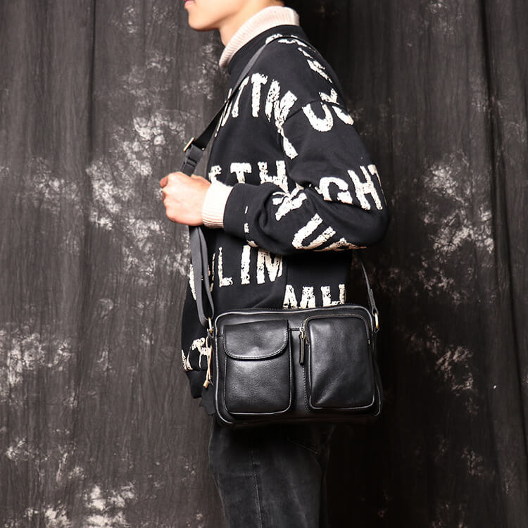 Classic Top - Grain Leather Crossbody Messenger – Babylon Leather - Babylon LeatherBabylon LeatherLJ113-Black