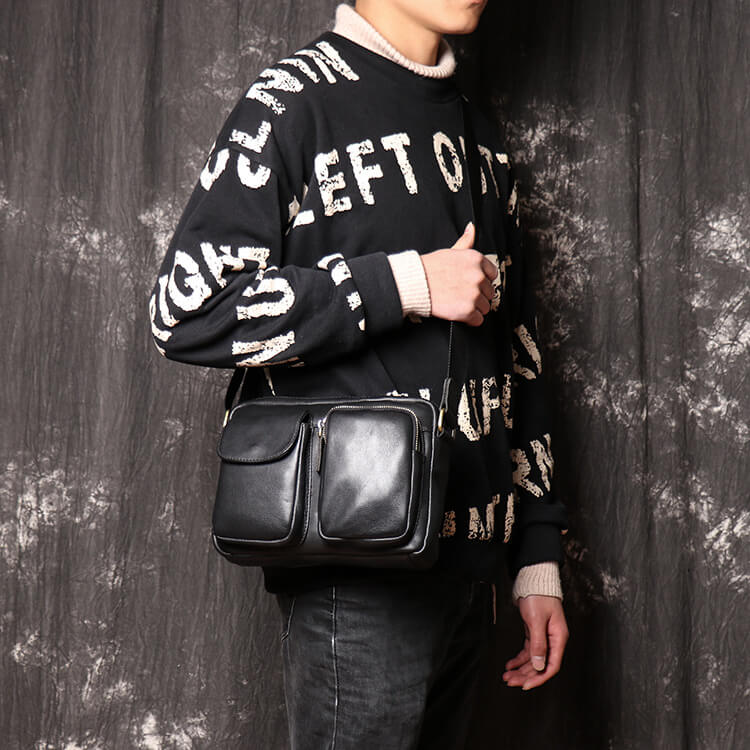 Classic Top - Grain Leather Crossbody Messenger – Babylon Leather - Babylon LeatherBabylon LeatherLJ113-Black