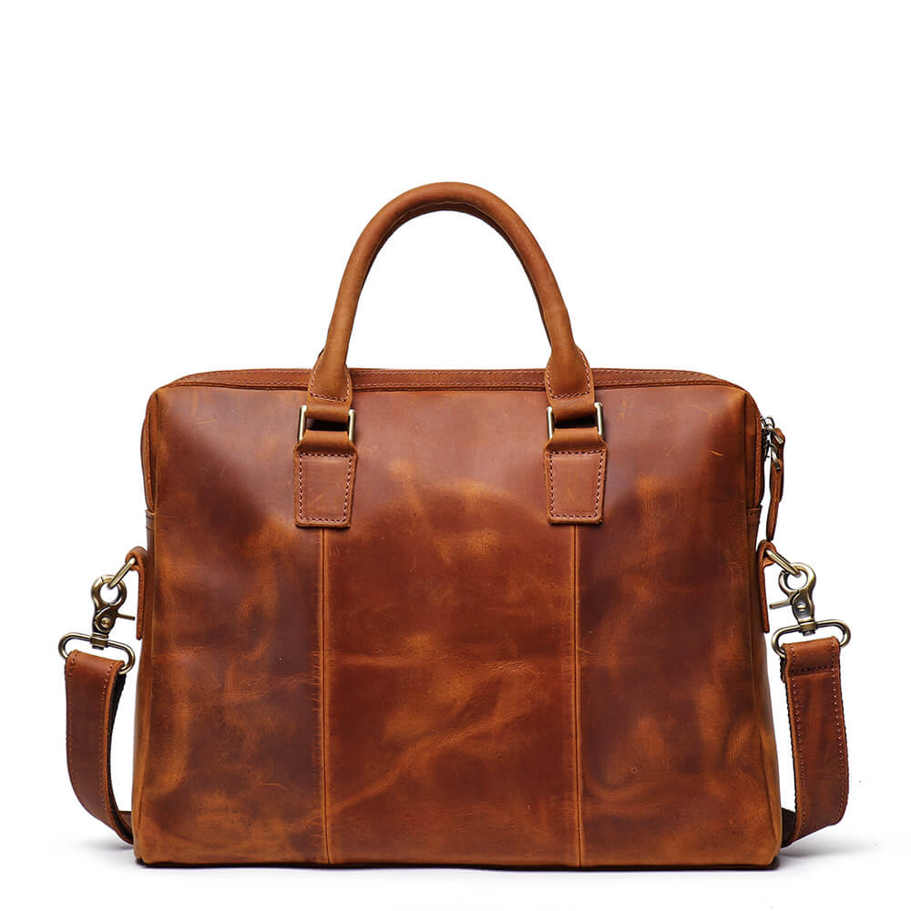 Classic Top Grain Leather Laptop Business Bag – Babylon Leather - Babylon LeatherBabylon LeatherLJ004 - Brown