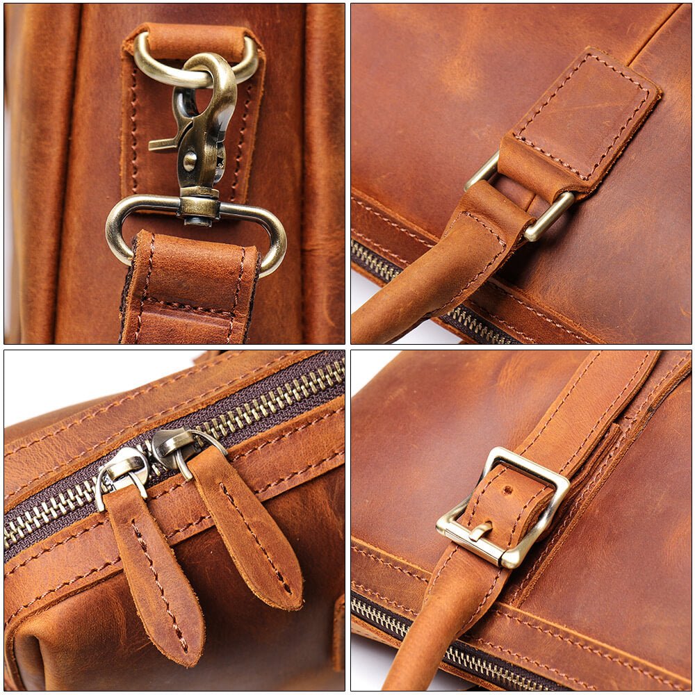 Classic Top Grain Leather Laptop Business Bag – Babylon Leather - Babylon LeatherBabylon LeatherLJ004 - Brown