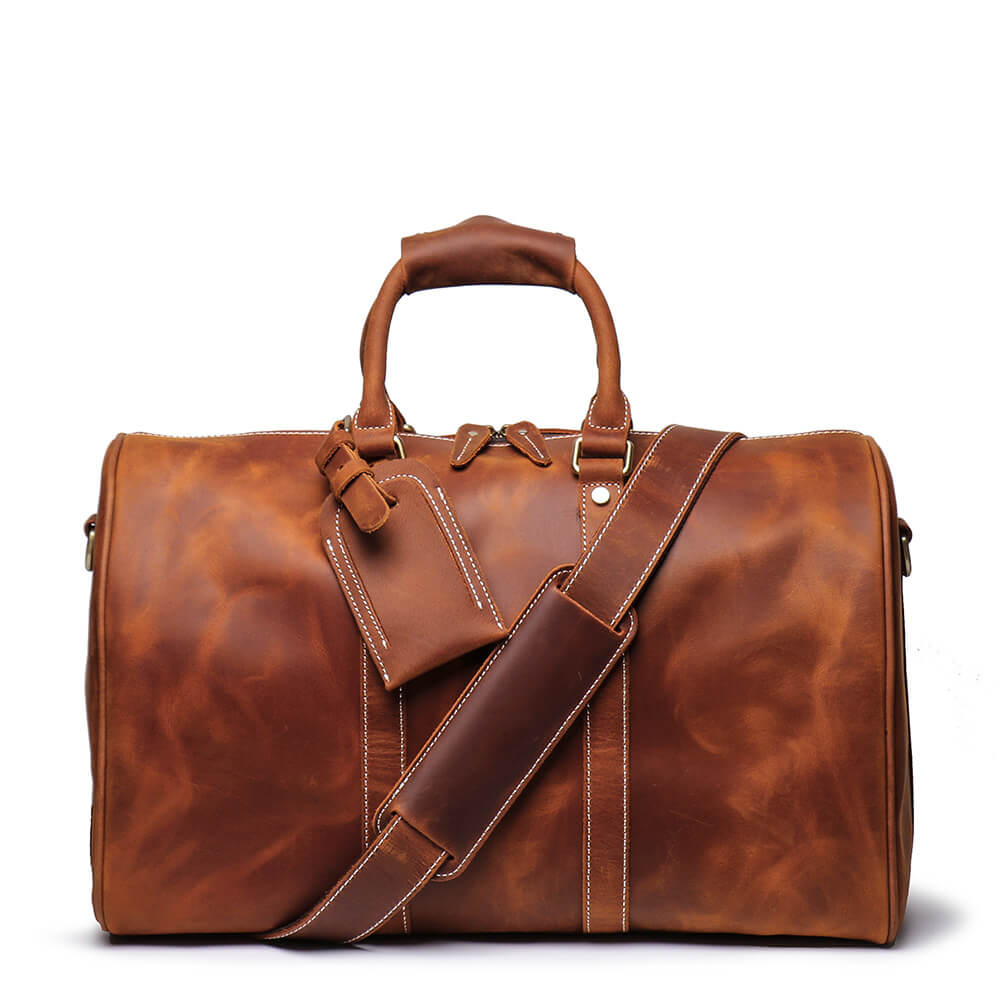 Classic Top Grain Leather Weekender Duffel Bag – Babylon Leather - Babylon LeatherBabylon LeatherLJ009 - Coffee