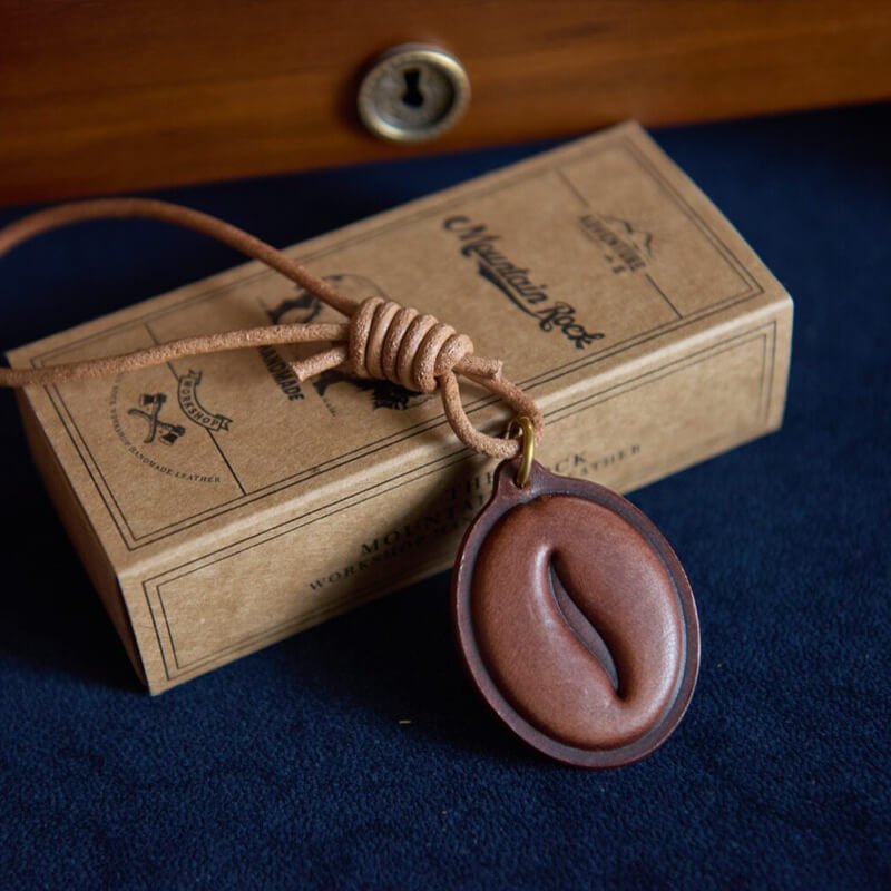 Coffee Bean Leather Bag Charm – Babylon Leather - Babylon LeatherBabylon LeatherLZ93-Coffee-Large