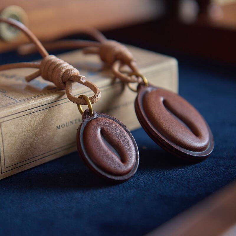 Coffee Bean Leather Bag Charm – Babylon Leather - Babylon LeatherBabylon LeatherLZ93-Coffee-Large & Small