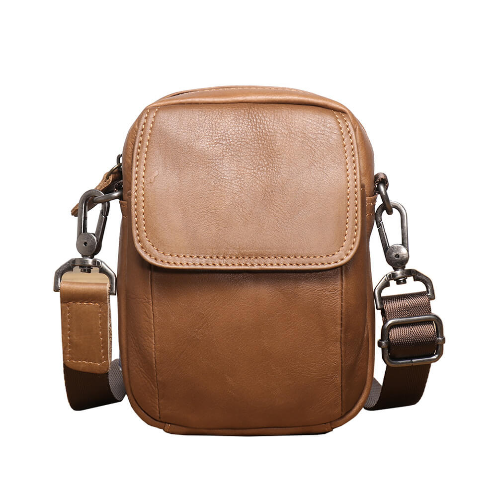 Compact Leather Crossbody Messenger Bag – Babylon Leather - Babylon LeatherBabylon LeatherLJ067 - Yellow