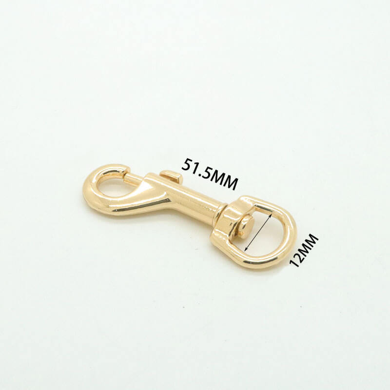 Compact Swivel Snap Hook - Babylon Leather - Babylon LeatherBabylon LeatherJY08-Gold-12mm D-End Hook