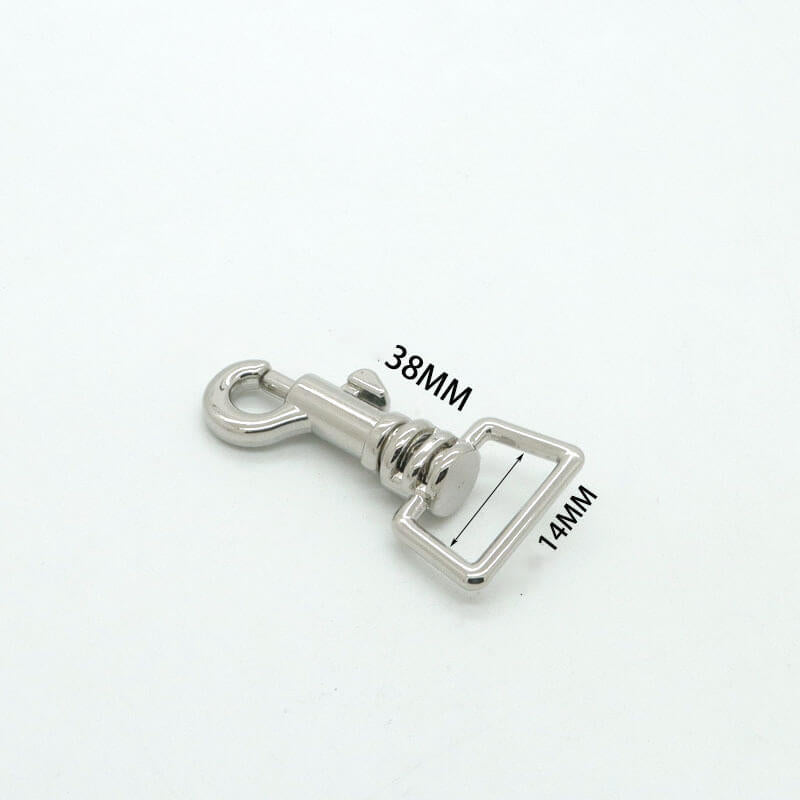 Compact Swivel Snap Hook - Babylon Leather - Babylon LeatherBabylon LeatherJY08-Silver-14mm Square End Key Hook