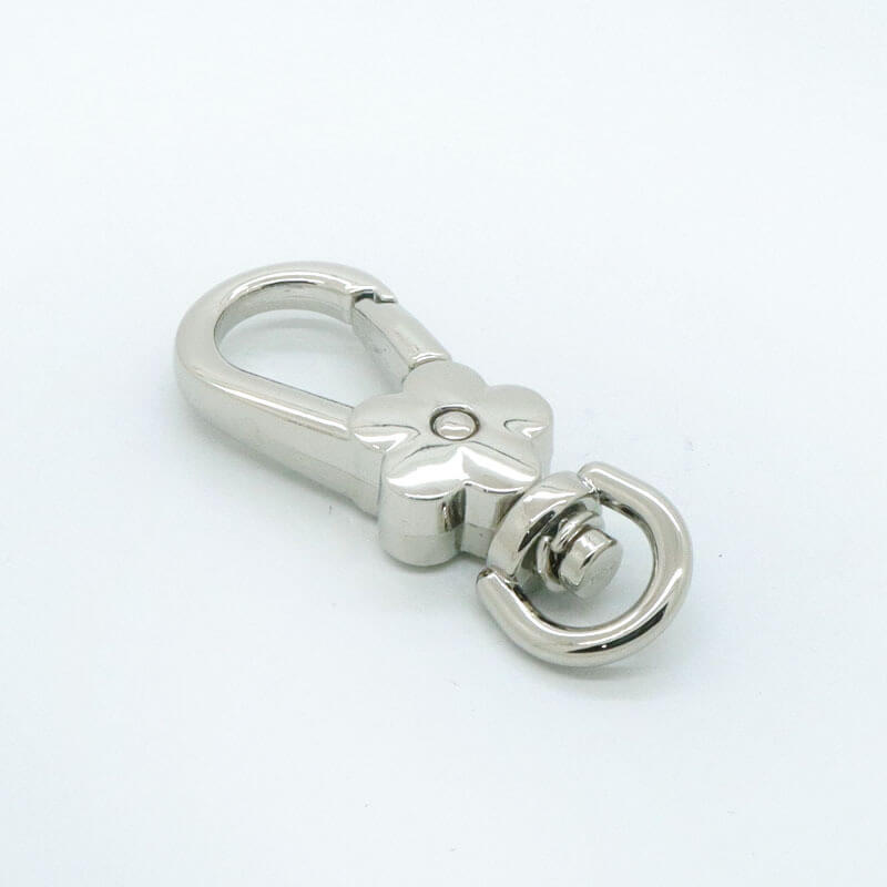 Compact Swivel Snap Hook - Babylon Leather - Babylon LeatherBabylon LeatherJY08-Silver-9mm Flower Hook