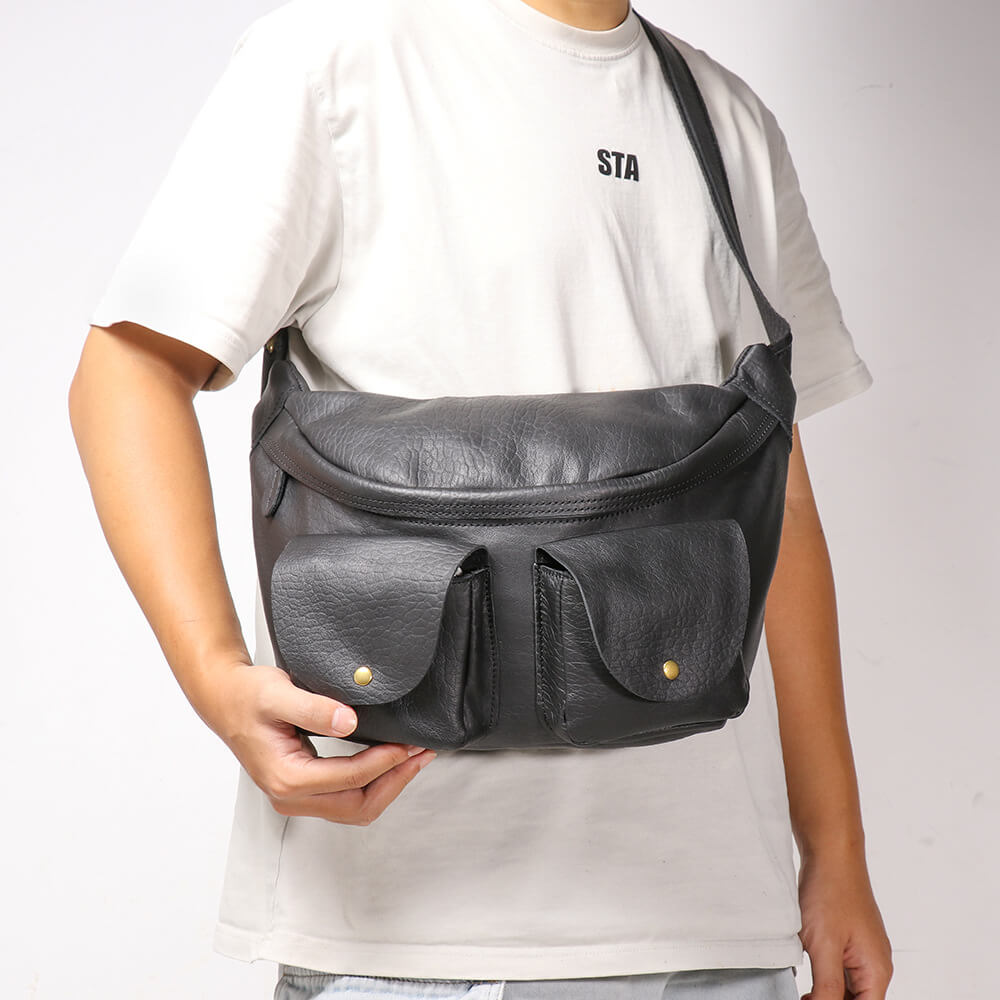 Compact Top Grain Leather Crossbody Sling Bag – Babylon Leather - Babylon LeatherBabylon LeatherLJ097-Black
