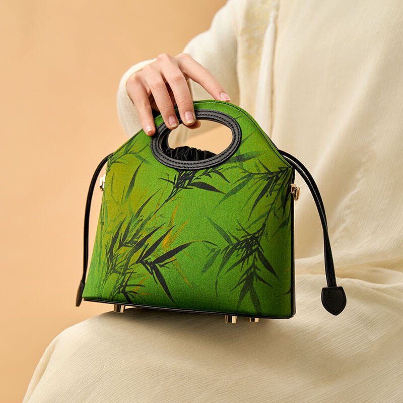 Compassion Flow Leather & Silk Handbag – Babylon Leather - Babylon LeatherBabylon LeatherTX040-Black