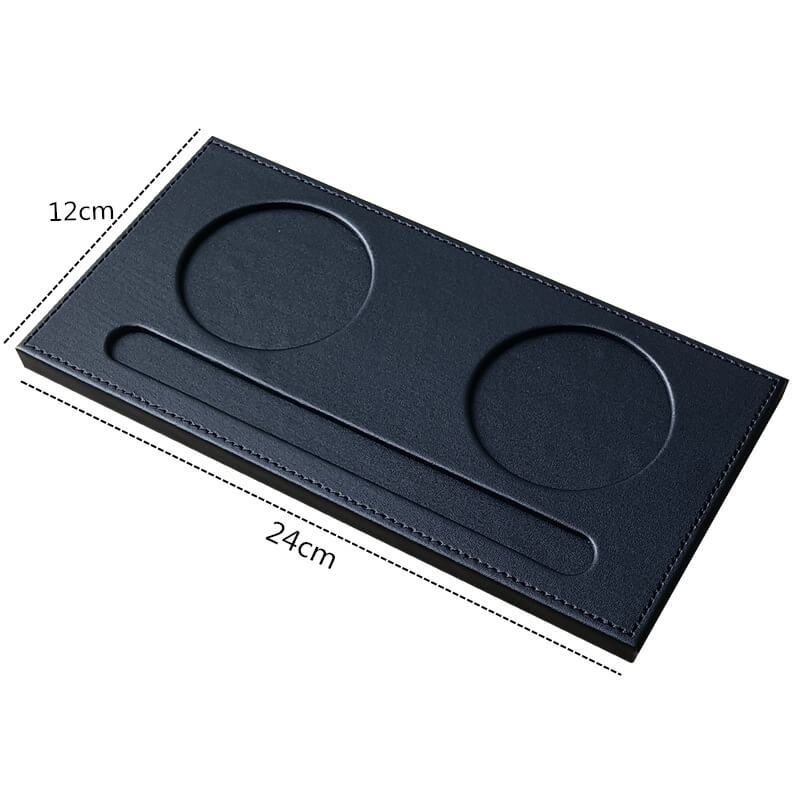 Conference Desk Tray, 2 Sizes – Babylon Leather - Babylon LeatherBabylon LeatherRH05-Black-2-Cup Holder