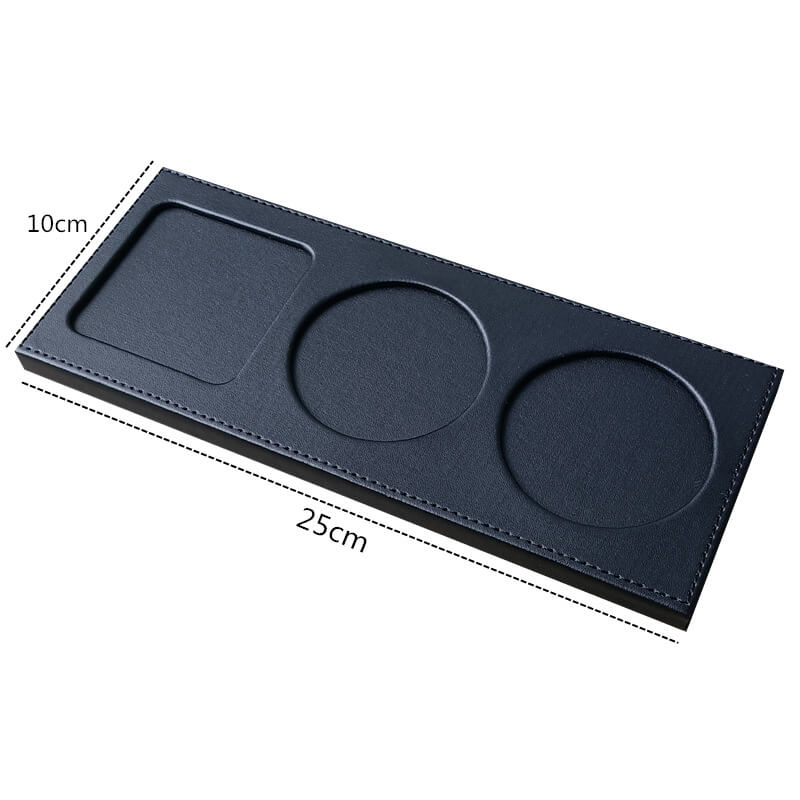 Conference Desk Tray, 2 Sizes – Babylon Leather - Babylon LeatherBabylon LeatherRH05-Black-3-Cup Holder