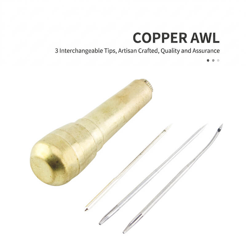 Copper Handle Leather Awl with Hook Needle – Babylon Leather - Babylon LeatherBabylon LeatherXH18-Copper Awl
