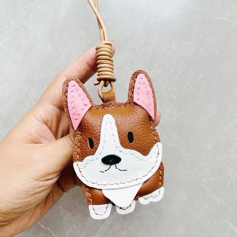Corgi Dog Leather Bag Charm DIY Kit – Babylon Leather - Babylon LeatherBabylon LeatherSG38-Brown