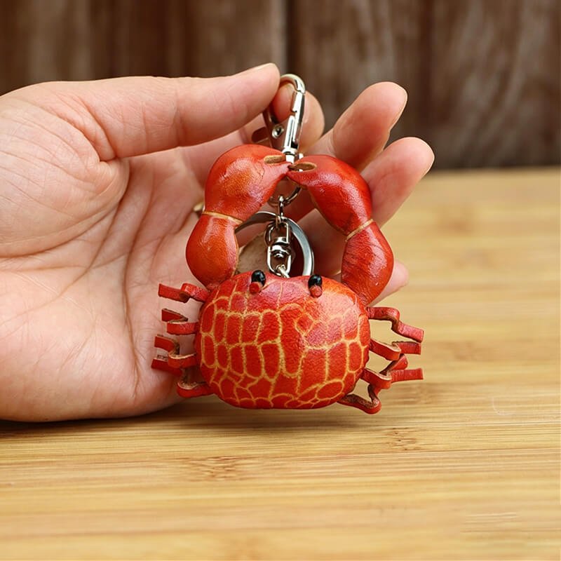 Crab Leather Bag Charm – Babylon Leather - Babylon LeatherBabylon LeatherLLZ22-Red