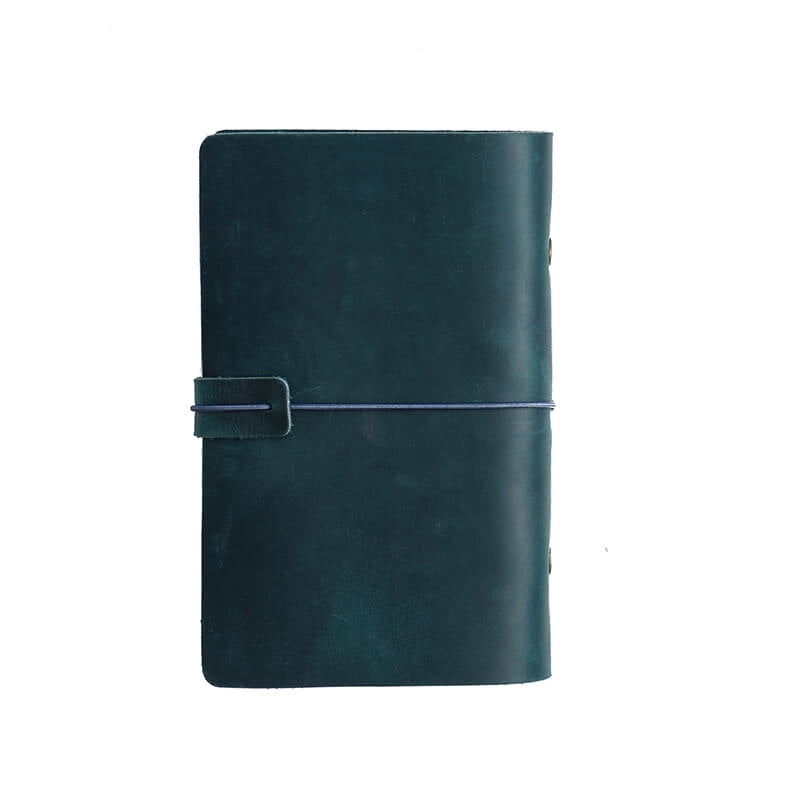 Crazy Horse Leather Travel Ring Binder Journal A5 A6 and A7 – Babylon Leather - Babylon LeatherBabylon LeatherJX08-Blue-A6-Blank Dowling Paper