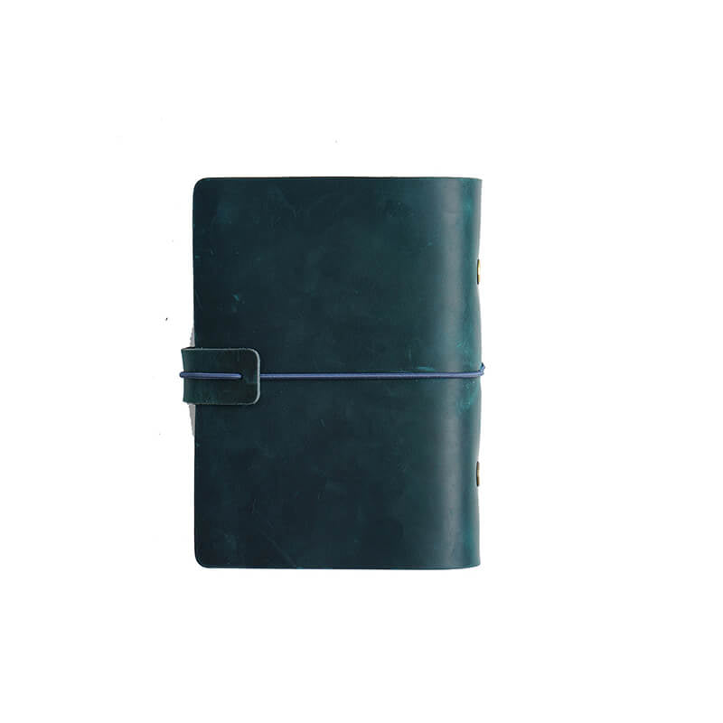 Crazy Horse Leather Travel Ring Binder Journal A5 A6 and A7 – Babylon Leather - Babylon LeatherBabylon LeatherJX08-Blue-A7-Blank Dowling Paper