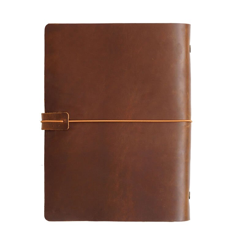Crazy Horse Leather Travel Ring Binder Journal A5 A6 and A7 – Babylon Leather - Babylon LeatherBabylon LeatherJX08-Brown-A5-Blank Dowling Paper