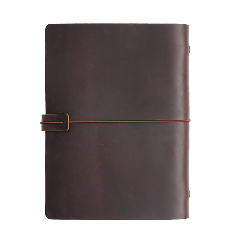 Crazy Horse Leather Travel Ring Binder Journal A5 A6 and A7 – Babylon Leather - Babylon LeatherBabylon LeatherJX08-coffee-A5-Blank Dowling Paper