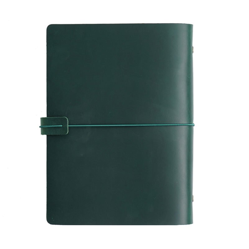 Crazy Horse Leather Travel Ring Binder Journal A5 A6 and A7 – Babylon Leather - Babylon LeatherBabylon LeatherJX08-Green-A5-Blank Dowling Paper