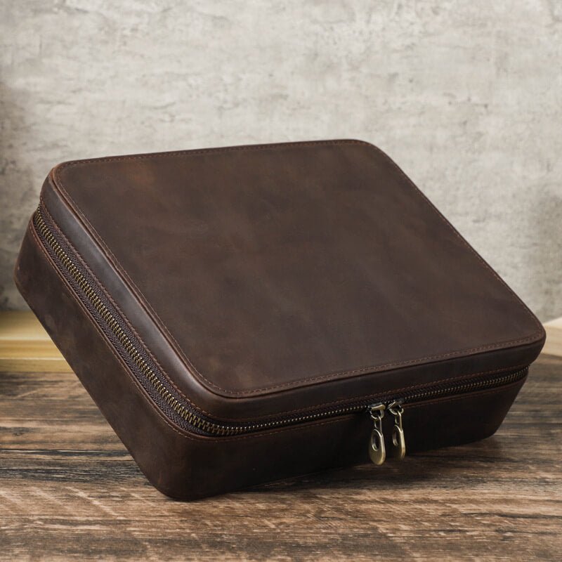 Crazy Horse Leather Watch Storage Case 8 Slots – Babylon Leather - Babylon LeatherBabylon LeatherSD07-Cooffe