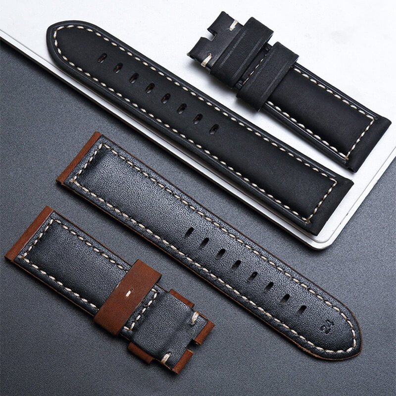 Crazy Horse Leather Watch Strap for Panerai Watches – Babylon Leather - Babylon LeatherBabylon LeatherOL01-Brown-Crazy Horse Leather-22 mm