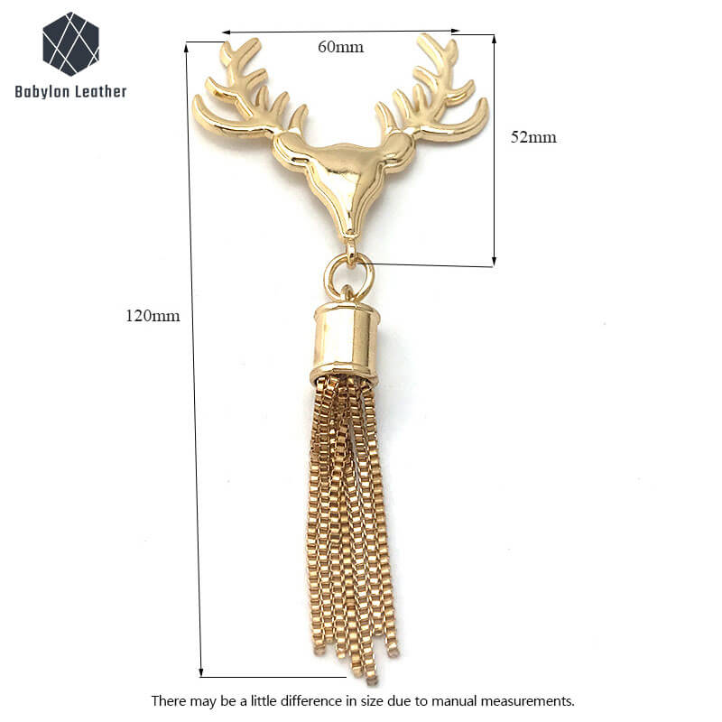 Creative Deer Head with Tassel Decorative Buckle(1 PACK) - Babylon LeatherBabylon LeatherDB - 024