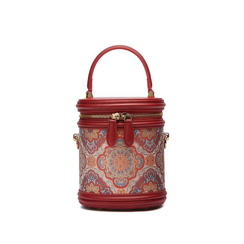 Curious Bloom Leather and Silk Handbag – Babylon Leather - Babylon LeatherBabylon LeatherTX060-Red
