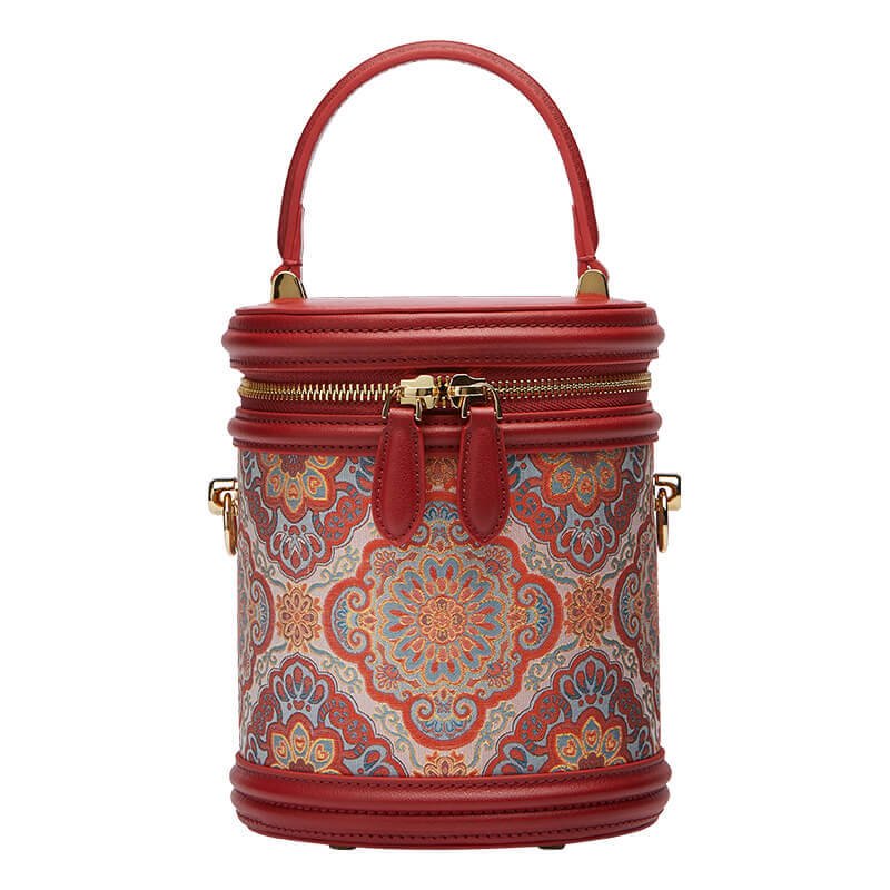 Curious Bloom Leather and Silk Handbag – Babylon Leather - Babylon LeatherBabylon LeatherTX060-Red