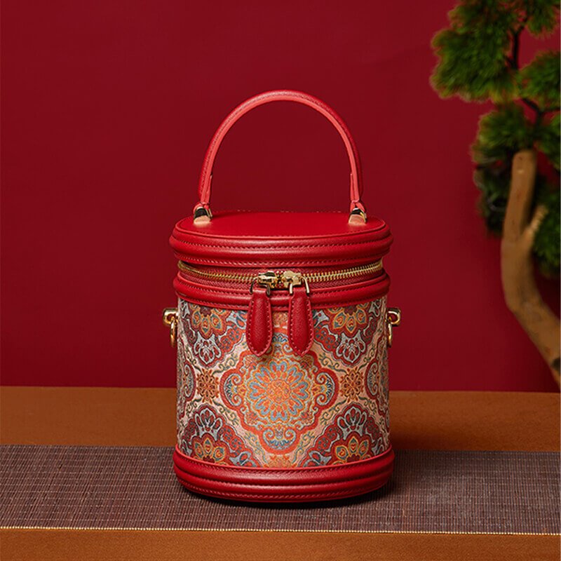 Curious Bloom Leather and Silk Handbag – Babylon Leather - Babylon LeatherBabylon LeatherTX060-Red