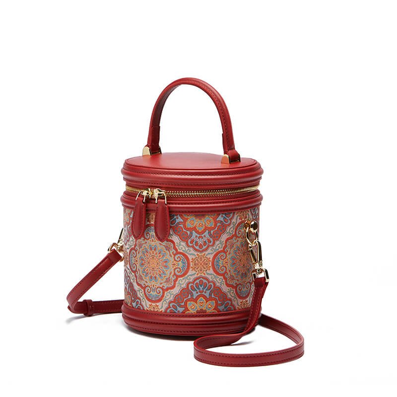 Curious Bloom Leather and Silk Handbag – Babylon Leather - Babylon LeatherBabylon LeatherTX060-Red