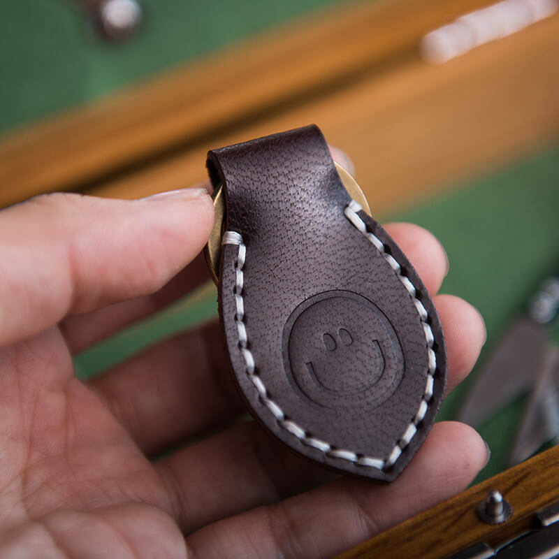 Custom Engraving Smiley Face Couple Keychain DIY Kit – Babylon Leather - Babylon LeatherBabylon LeatherLZ78-Brown-Oil wax Leather
