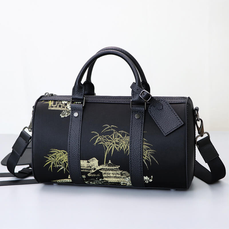Customizable Fabric Panel Boston Crossbody Bag DIY Kit – Babylon Leather - Babylon LeatherBabylon LeatherSYR75-Black-Heat-Activated Adhesive-Color-Matched & With Fabric
