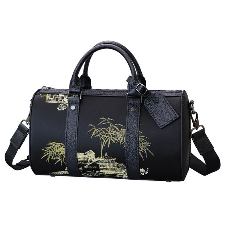 Customizable Fabric Panel Boston Crossbody Bag DIY Kit – Babylon Leather - Babylon LeatherBabylon LeatherSYR75-Black-Heat-Activated Adhesive-Color-Matched & With Fabric